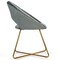 Modern Glam Velvet Accent Arm Chair with Golden Metal Legs and Soft Cushion Seat